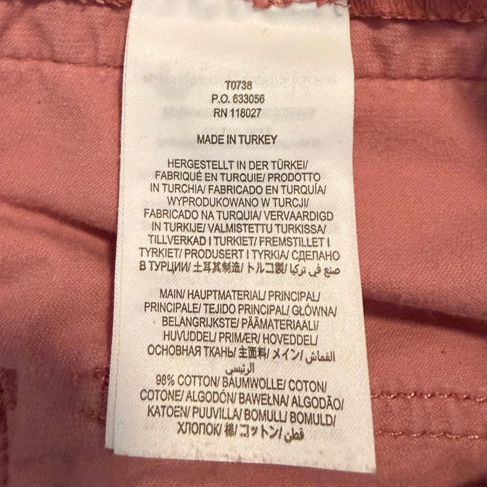 Boden Pink Corduroy Jogger Pants Elastic Waist Ankle Cuff‎ Women's Size 10L